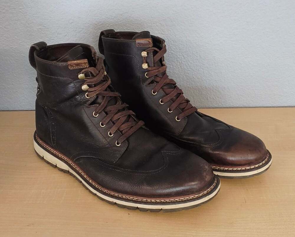 Timberland Britton Hill Wingtip Boot Size 13 Brown Leather Waterproof
